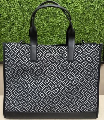 Bolso de Mano Michael Kors Cooper Logo Metálico Jacquard Estructurado con Correa Negro Foto 1 de 4