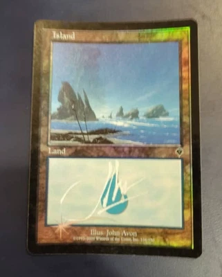MTG  Foil Island Land Invasion Signed by John Avon - Image 1 of 2