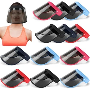 12 Stück Sonnenblenden Gesichtsschutz UV Schutz Hut Full Face Shield Sunblock Pla... - Bild 1 von 6