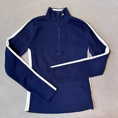Vintage Polo Jeans Ralph Lauren 1/4 Cremallera Azul Marino Suéter Mediano Bandera EE. UU. Y2K Preparación Foto 1 de 4