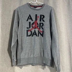 Felpa girocollo Air Jordan grigio/nero/rosso - taglia media per adulti - Foto 1 di 6