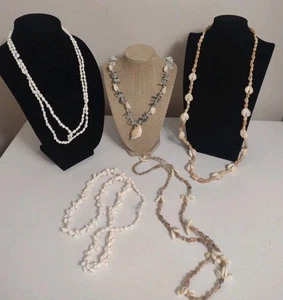 Vintage Handarbeit Muschel Halsketten Hawaii Strand Luau Menge 5 (B) - Bild 1 von 7