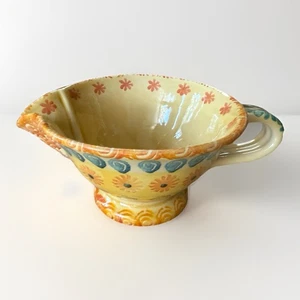 Vintage handbemalter italienischer Majolika Krug floral gelb Deruta Stil - Bild 1 von 9