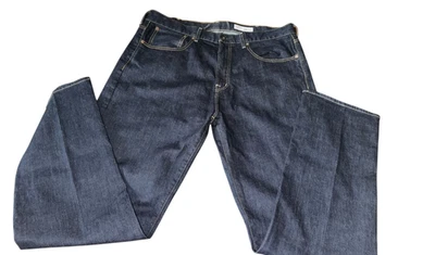 Cremeux Premium Denim Straight Leg Jeans Men’s Size 38x32 Blue Dark Wash READ - Image 1 of 4