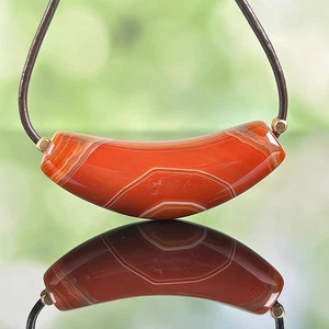 Regalo de Navidad Superfin Cuerno de Buey ~ China Mongolia Interior Gobi Ojo con Bandas Ágata Curva - Imagen 1 de 3