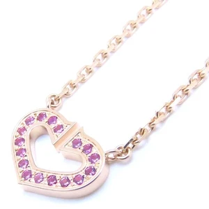 Collar CARTIER C Corazón Oro Rosa 18K Zafiro Rosa /293487 - Imagen 1 de 7