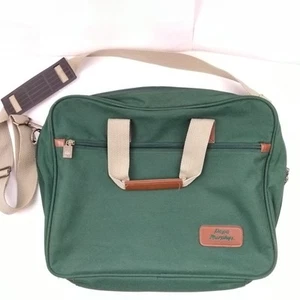 Vintage LEEDS North West Collection Laptop Messenger Bag Green Travel Case Logo - Picture 1 of 21