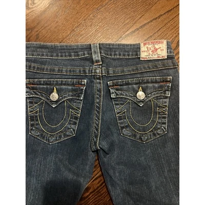 True Religion Women's Denim Billy Jeans SZ 28 Dark Wash Y2K Low Rise - Image 1 of 4