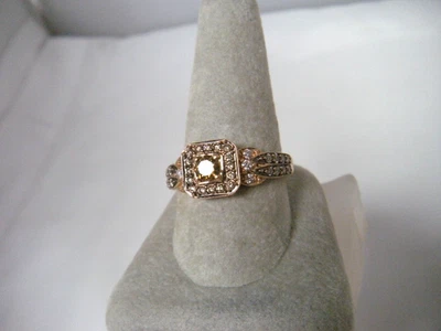 LeVian 14k Rose Gold 0.70ctw Chocolate Diamond Halo Fashion Ring Size 9.75 - Image 1 of 4