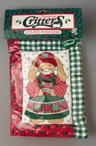 Christmas Critters Vintage Bache Perfumado Navidad Floral Conejo Conejo  - Imagen 1 de 3