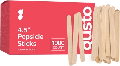 [1000 unidades] Palitos de paleta multiusos de madera de 4,5 pulgadas para manualidades, hielo, hielo Foto 1 de 4