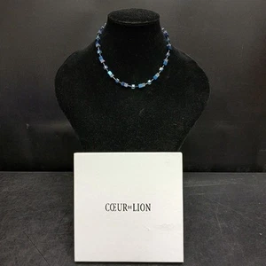 Coeur De Lion Blue Sparkly Beaded Necklace Choker Boxed -CP - Picture 1 of 10