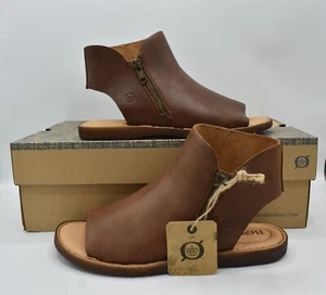 Born Womens Size 7 Hazle Brown Full Grain Leather Gladiator Sandals Flats - Picture 1 of 12