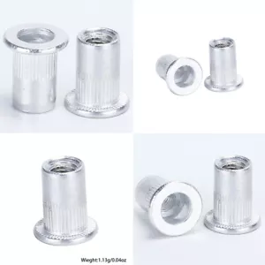 US 100-200 Pack 1/4-20 Aluminium Flansch Nutserts Nietmutter Nietnuss Nusssert - Bild 1 von 17