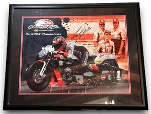 Poster Andrew Hines Screamin' Eagle Harley Davidson incorniciato e firmato - Foto 1 di 4