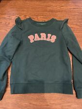 EUC Janie and Jack WINTER SPRING FALL pink green ruffled PARIS sweatshirt size 6