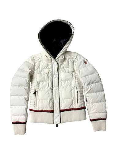 Moncler Grenoble Trysil Giubbotto Bianco Hodeed Giacca Multitasche Donna Taglia 2