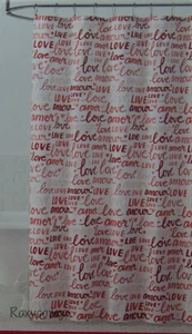 Valentine's Day White with Love Words Fabric Shower Curtain 70x70 NWT - Picture 1 of 2