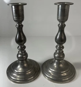 Wallace Pewter Candle Stick Holders Set P1031 - Picture 1 of 11