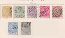 (F195-12) 1883-8 Dominica part set of 7stamps 1/2d to 4d (Scott no.16 to 22)(L) 