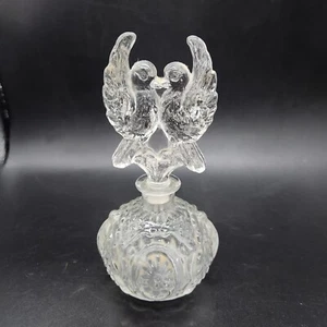 Vintage EAPG Glass Perfume Bottle with Love Bird Stopper - Picture 1 of 6