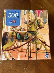 OLD FRENCH CAROUSEL 500 piece round jigsaw puzzle by Cra-Z-Art, 14" diameter - Picture 1 of 3