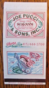 AMERICAN ACE MATCHBOX COVER: JOE PUCCI OAKLAND, CALIFORNIA EMPTY MATCHCOVER -C15 - Bild 1 von 1