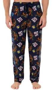 New Fruit Of The Loom Mens Holiday Sleep Pants SZ XL Navy "Get Lit" WA108 - Picture 1 of 1