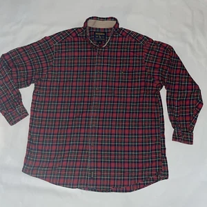 Camisa Woolrich Para Hombres XXL Roja Escocesa Ventana Tartán Franela Cuadros Botón L/S - Imagen 1 de 14