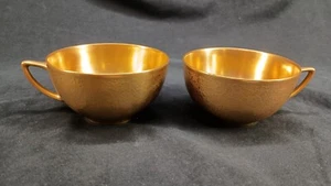 Pair Of Vintage Rosenthal Pickard Aida Gold Tone Demitasse Teacups Selb Bavaria - Picture 1 of 6
