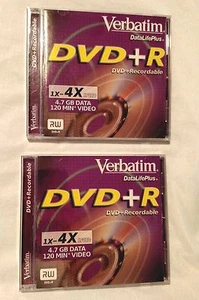 NEW VERBATIM DataLifePlus DVD+R Recordable 1x-4x 4.7 GB Data 120min Video DVD RW - Picture 1 of 4