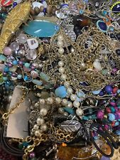 2 Pounds Jewelry Vintage Costume Lot Craft Junk Rhinestones Beads Etc