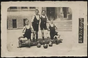 Real Photo - 'Weightlifting Team' (Undated) - Unused Postcard - Picture 1 of 2
