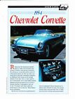 Vintage 1954 Chevrolet Corvette Spec Sheet Fact Card '54 Chevy