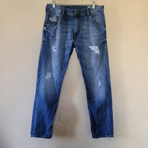 Diesel Mens Krayver Slim Carrot Jeans 31x30 Blue Regular Denim Distressed - Picture 1 of 10