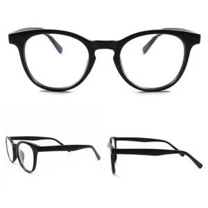 Round keyhole Celebrity Clear Lens Glasses Nerd Geek Lennon Eye Glasses Black - Picture 1 of 4