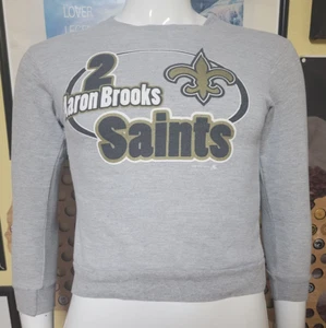 VTG 2001 New Orleans Saints Aaron Brooks Crew Sweatshirt Youth Small Medium - Picture 1 of 2