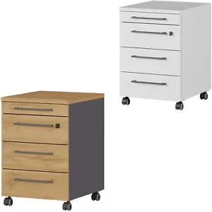 bümö Rollcontainer Schubladen Container abschließbar Holz Rollwagen Büro - Bild 1 von 14