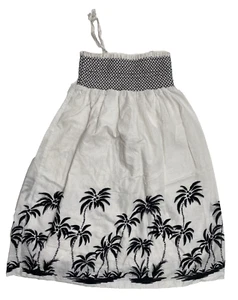 JANIE AND JACK Women’s Dress Black & White Tropical Palm Tree • Size: 8 - Picture 1 of 9