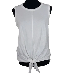 Wilt Waist Tie Tank Damen Größe Small Relaxed Fit Raw Hem Weiß Baumwolle T-Shirt - Bild 1 von 8
