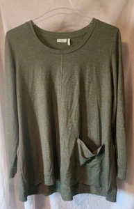 Womens Logo Lounge XL Pull Over Long Sleeve Shirt Poly Blend Pocket At Waist - Picture 1 of 10