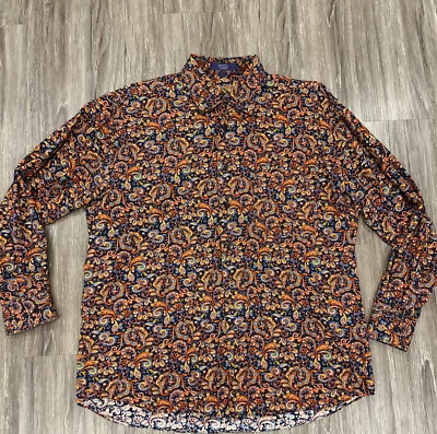 Camisa de vestir Alan River manga larga abotonada para hombre L algodón usada en excelente estado Foto 1 de 4