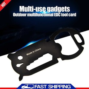 EDC Multi-tool Card Stainless Steel Bottle Can Opener Spanner Outdoor Key Chain