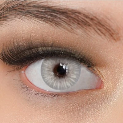 CHARMIGA Farbige Kontaktlinsen grau ohne Stärke Jahreslinsen graue Funlinsen Sugar Gray