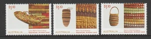 AUSTRALIA 2022 - Juego de diseño de ARTE DE FIBRA aborigen de 3 montadas sin montar o nunca montadas. - Imagen 1 de 1