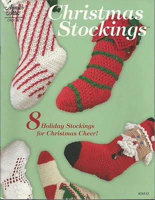 Meias de Natal Annie's Sótão Crochê Instrução Padrão Papai Noel #876512 NOVO - Imagem 1 de 4