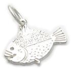 Fish 2D sterling silver charm .925 x 1 Fishes charms_