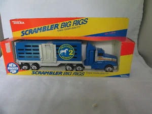 RARE 1989 TONKA Scrambler Big Rigs Horse Hauler Truck With 2 Horses NIB - Picture 1 of 10