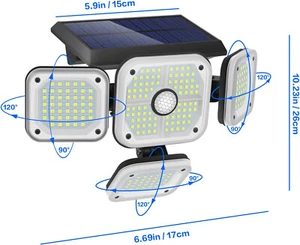 FARETTO ESTERNO CON PANNELLO SOLARE 231 LED SENSORE DI MOVIMENTO E TELECOMANDO - Foto 1 di 12