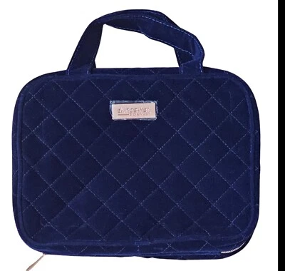 Bolso de viaje SkinBetter Science acolchado de terciopelo cosmético azul marino nuevo con etiquetas Foto 1 de 4
